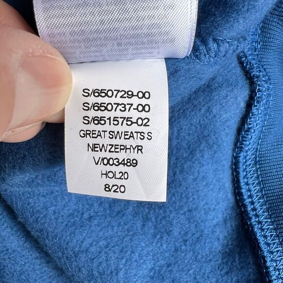 New GAP Fleece Hooded Sweatshirt Men XXL Blue Y2K Classic Skater Hoodie Normcore - Picture 6 of 14